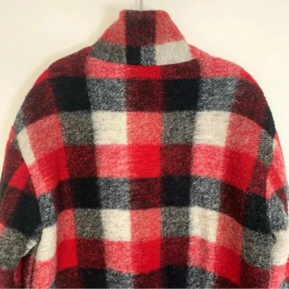 Aritzia Wilfred Free Off Duty Jacket Red Black Wool Blend  L - Picture 15 of 15